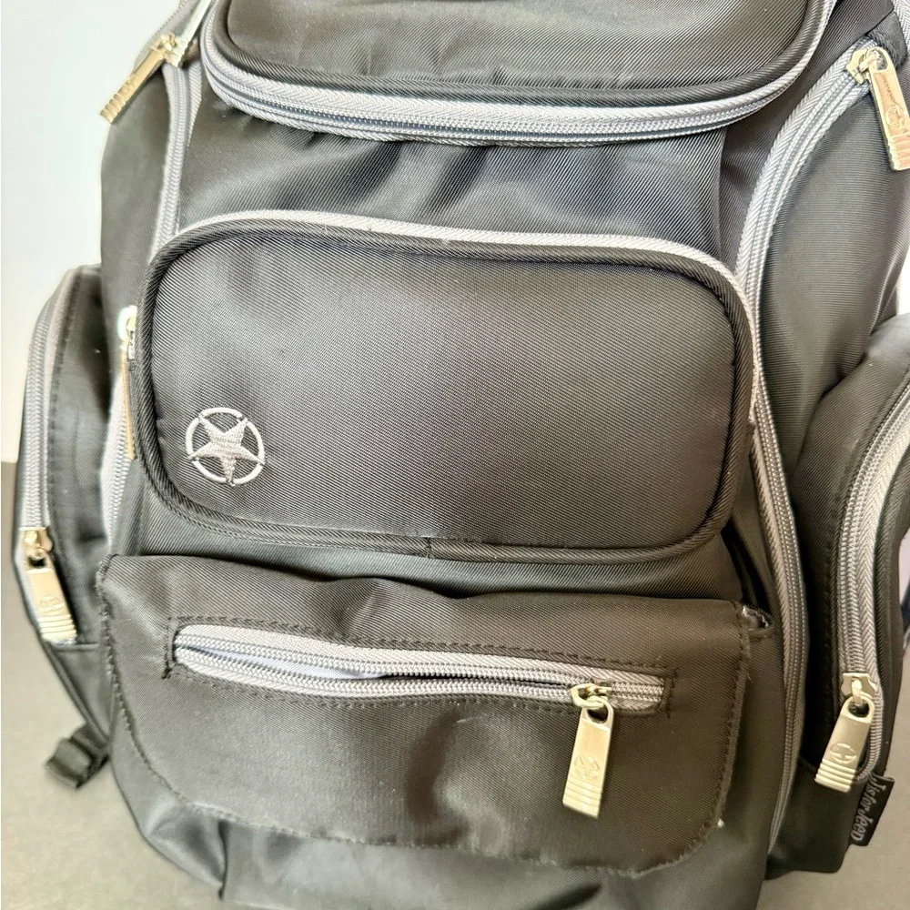 Sleek Black Multi-Pocket Baby Diaper Backpack black